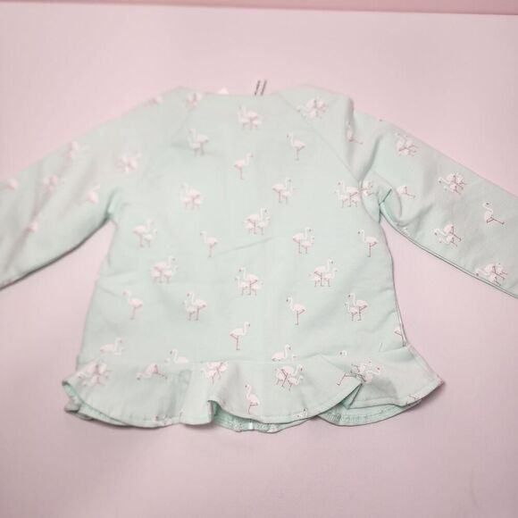 NWT Janie and Jack Infant Baby Girl Flamingo Print Mint Cardigan Sz 18-24 - Picture 4 of 4